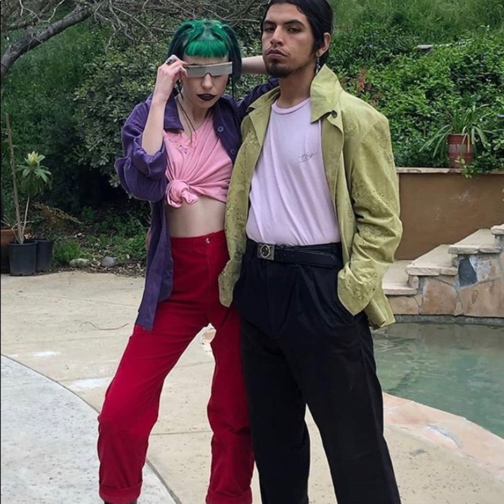 Red Polyester Slacks